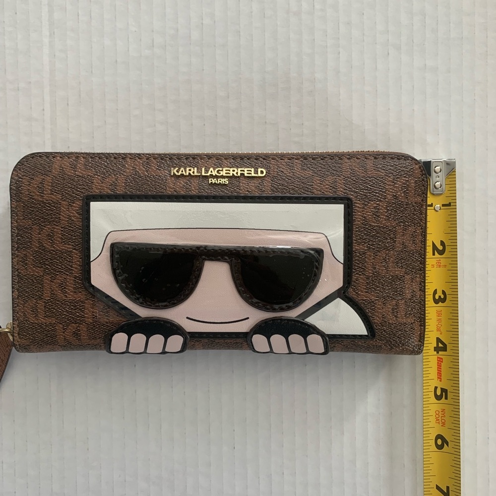 Karl Lagerfeld Paris Maybelle SLG Zip Brown Wallet - Picture 16 of 17